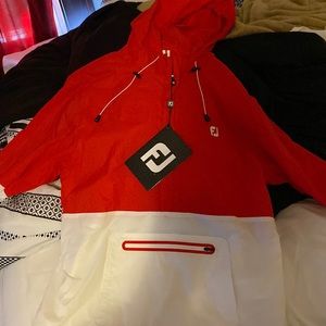 Nwt red and white footjoy windbreaker. Exclusive find, only available at CC.